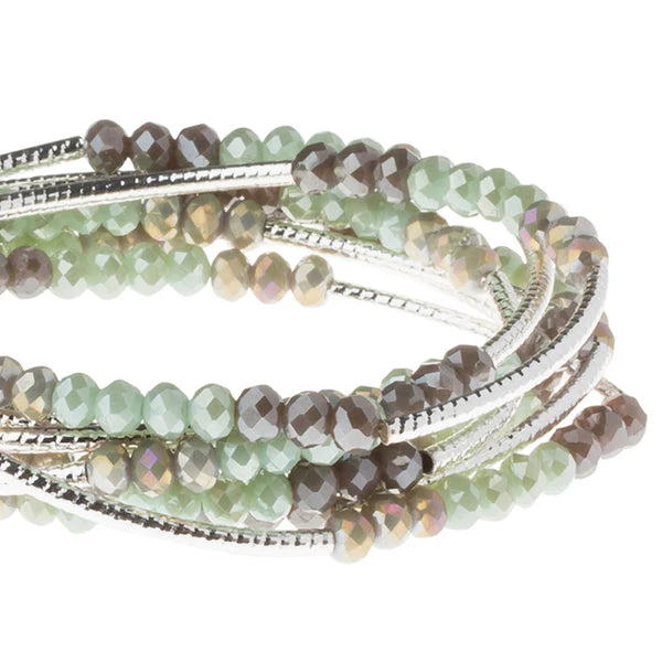 Stone Scout Wrap Necklace/Bracelet : Iced Mint Combo/Silver