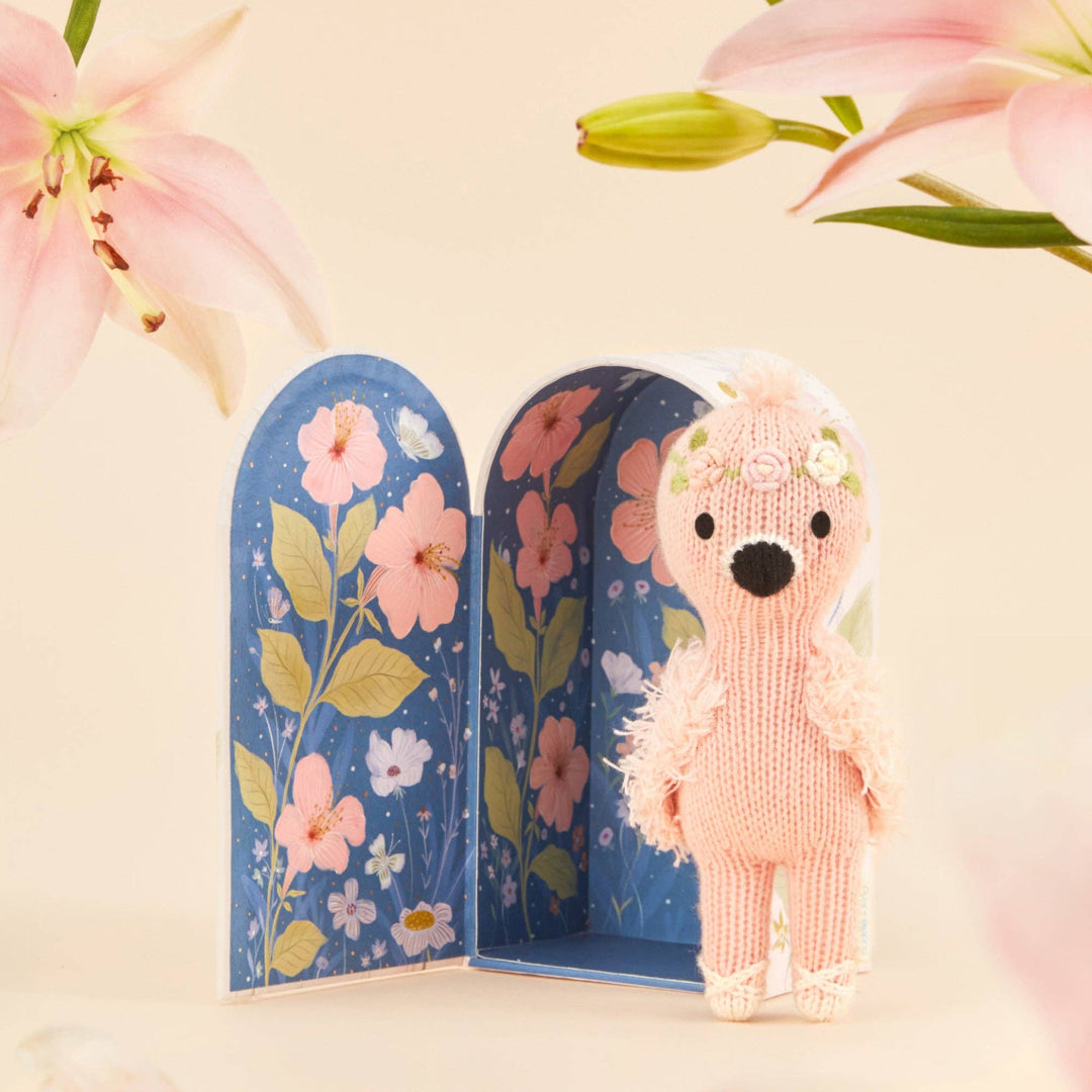 Cuddle+Kind Tiny Penelope the flamingo, gives 10 meals
