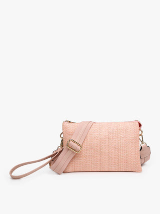 Izzy Arrowhead Crossbody with Guitar Strap - Tan/Pink