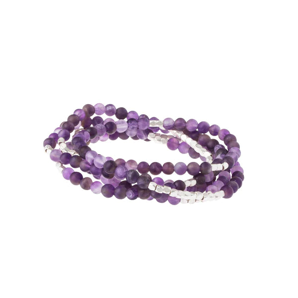 Scout - Stone Wrap Bracelet/Necklace Amethyst/Silver - Stone of Protection