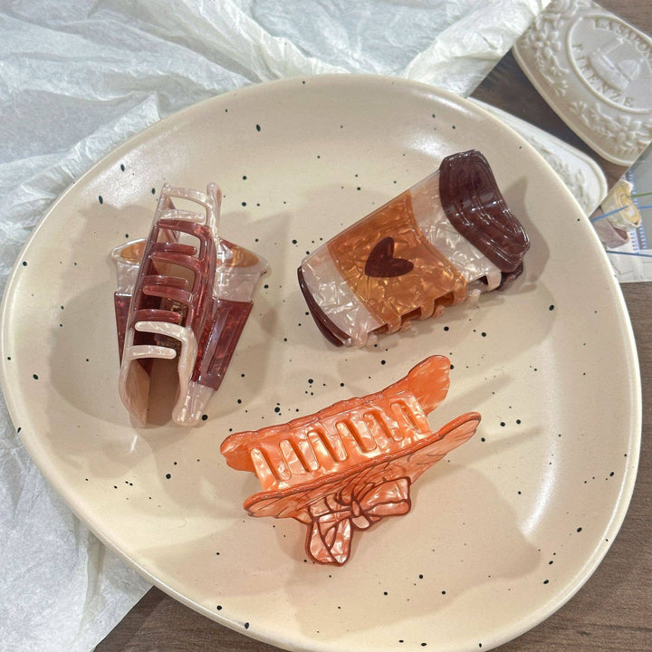 Simulation Coffee &amp; Croissant Hair Claw Clips