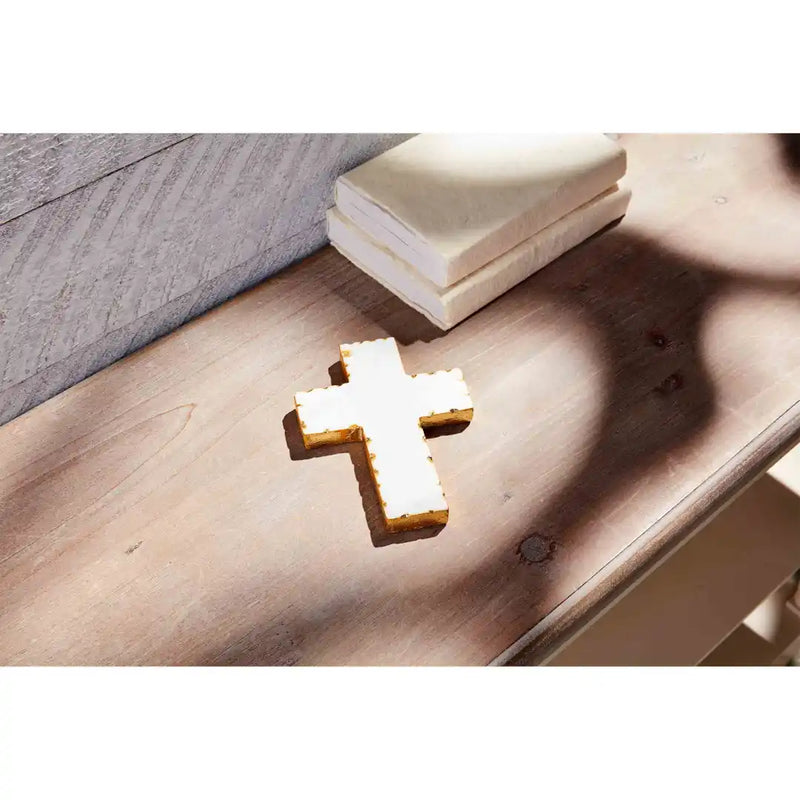 Mud Pie Gold Edge Marble Cross