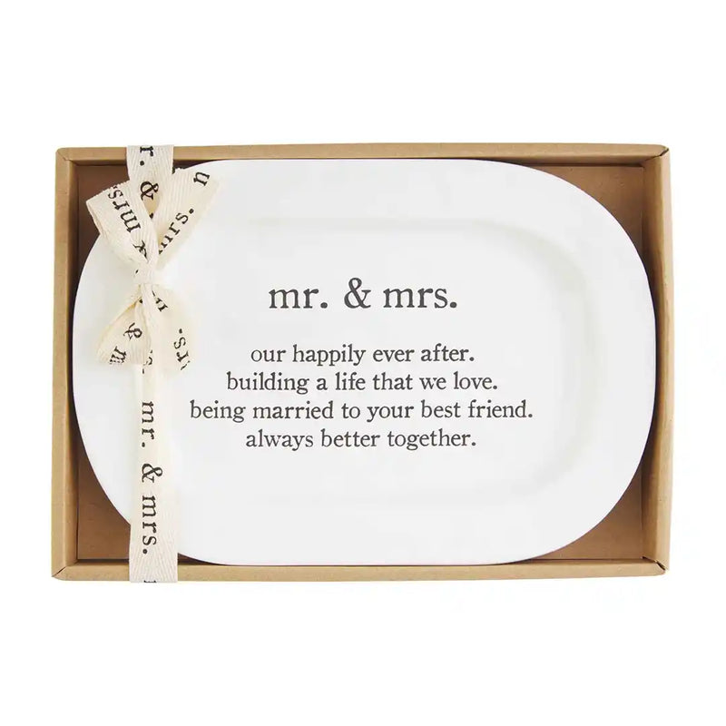 Mud Pie Mr. and Mrs. Sentiment Plate