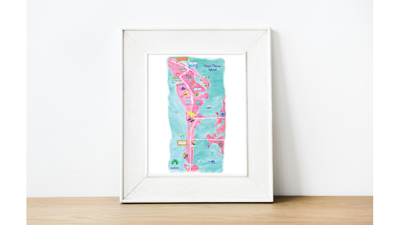 Anna Maria Island Map Fine Art Print