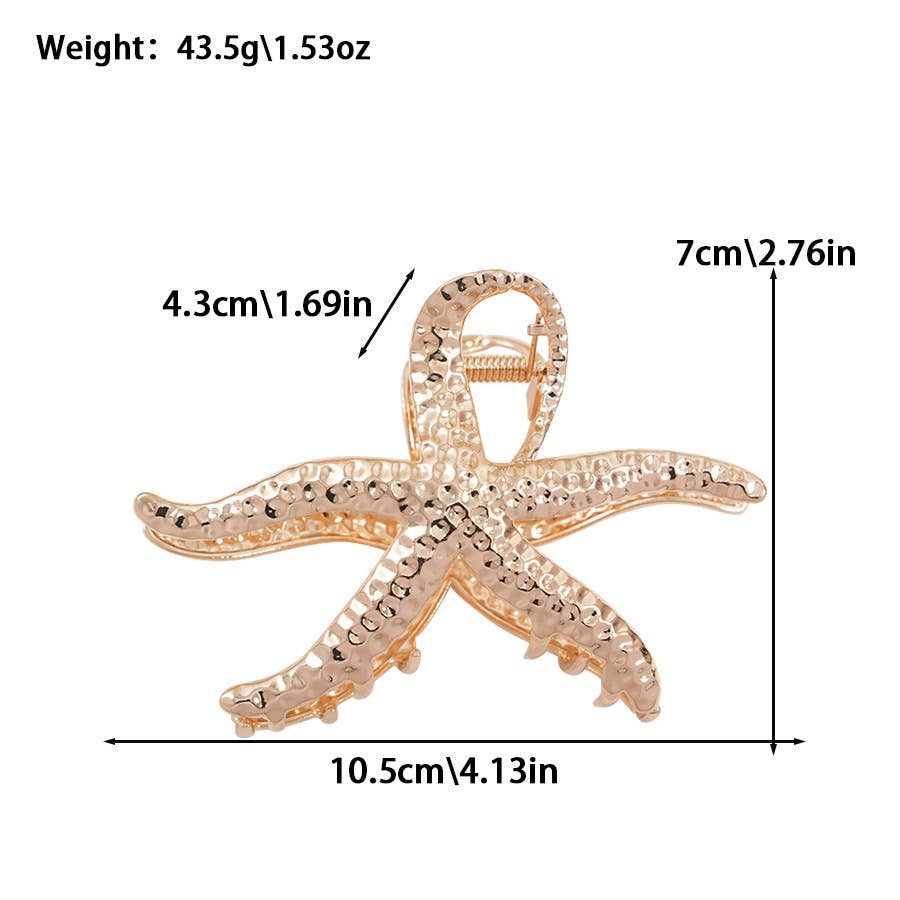 Metal Starfish Hiar Claw Clip