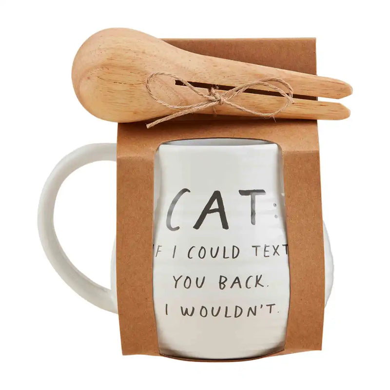 Mud Pie Funny Saying Cat Mug and Scoop - 2 Styles