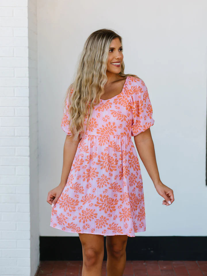 FINAL SALE Bailey Dress - First Blooms Orange