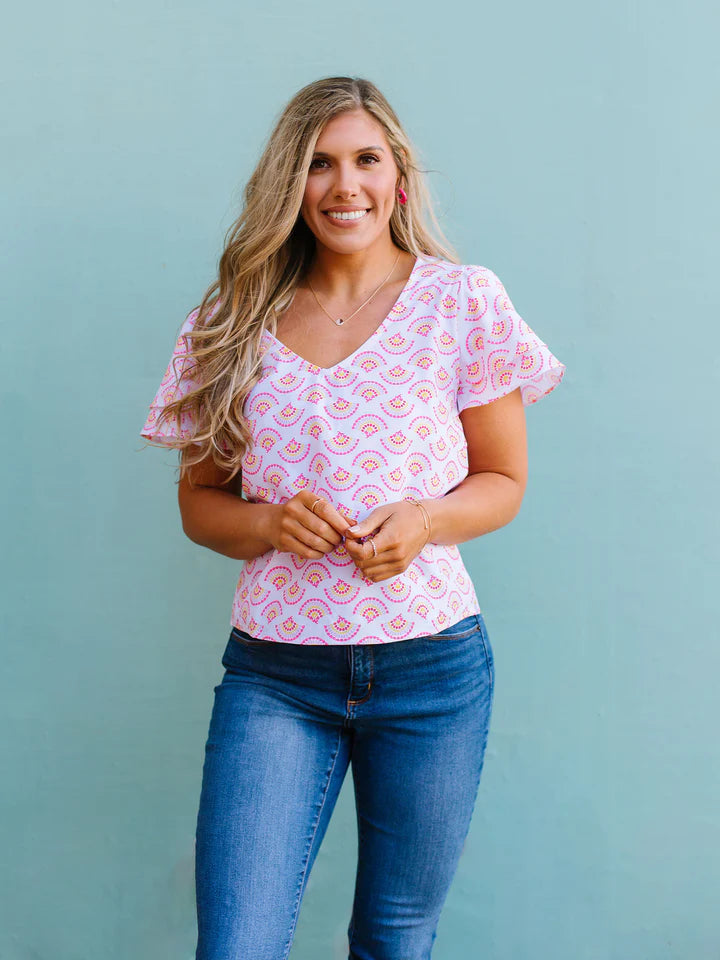 FINAL SALE Grayson Top - Breezy Afternoon Pink