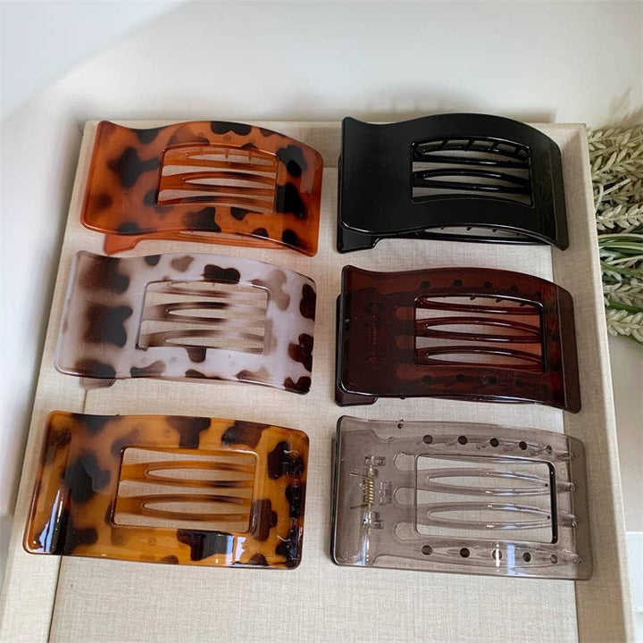 Elegant Rectangle Tortoiseshell &amp; Solid Color Hair Clips
