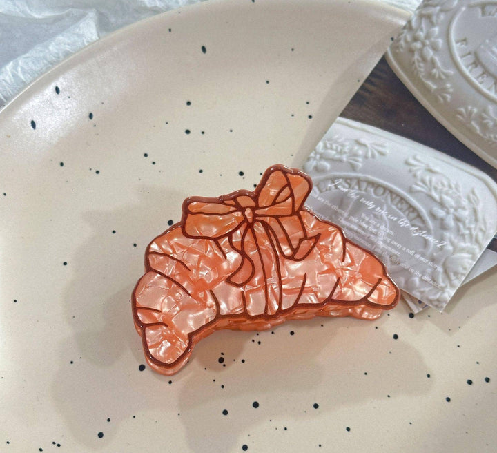 Simulation Coffee &amp; Croissant Hair Claw Clips