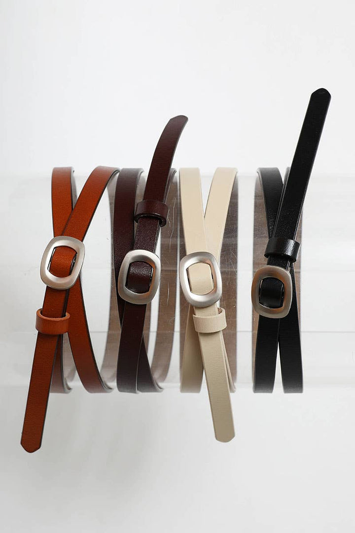 Thin Contemporary Leather Waist Belt–Modern &amp; Chic
