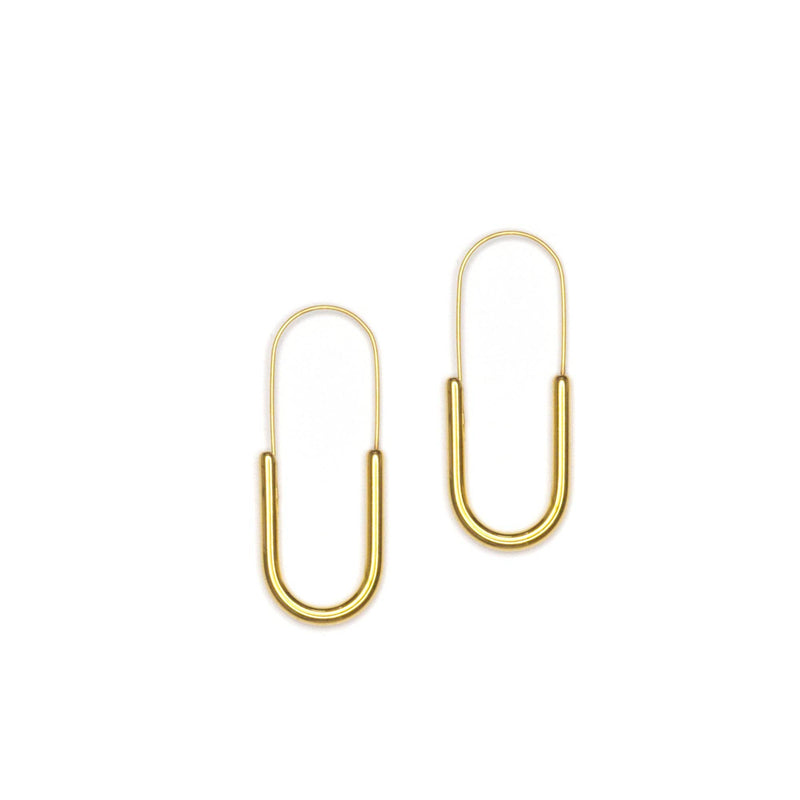 Salty Cali Paperclip Earrings Gold