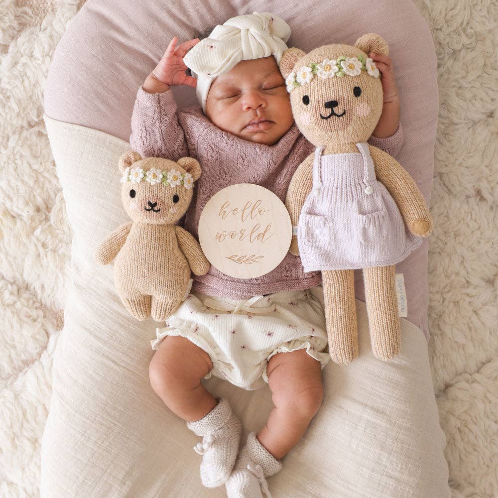 Cuddle+Kind Baby honey bear (ivory floral)