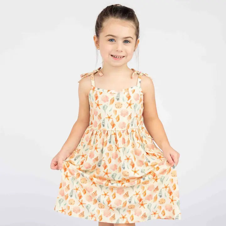 Sandy Seashells Beachy Kids Bamboo Sundress