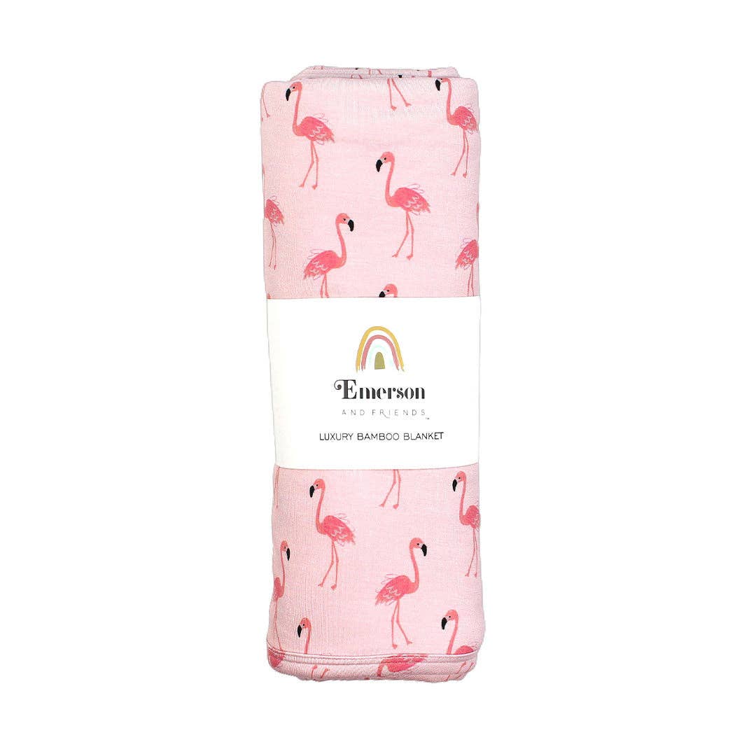 Fancy Flamingos Luxury Bamboo Blanket