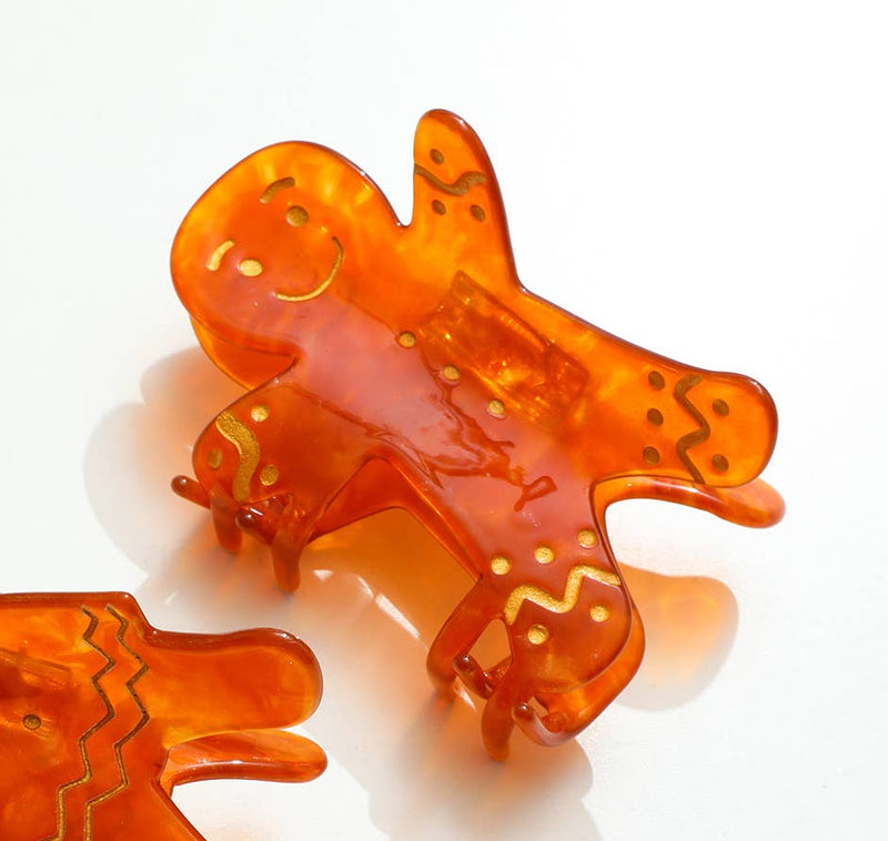 Gingerbread Man and Lady | Holiday Claw Clip