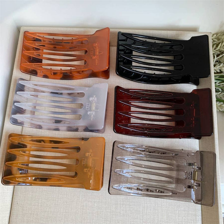Elegant Rectangle Tortoiseshell &amp; Solid Color Hair Clips