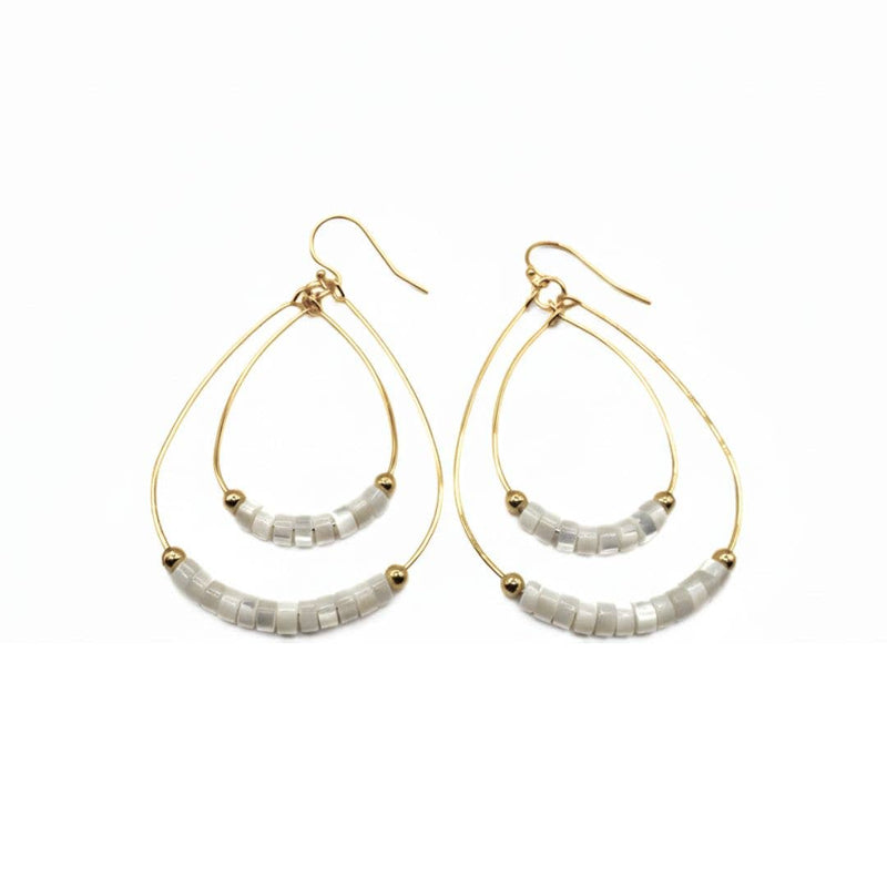 Erin Gray Heishi Ella Cate Earring in WHITE