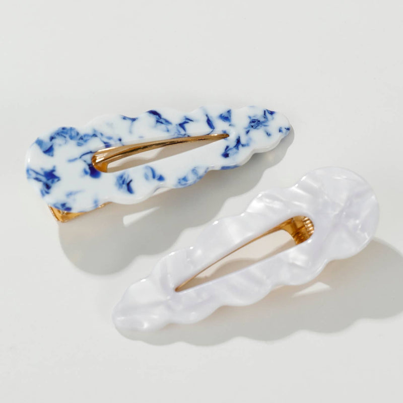 Marina Coastal | Scalloped Barrette Hair Clip (Set of 2)
