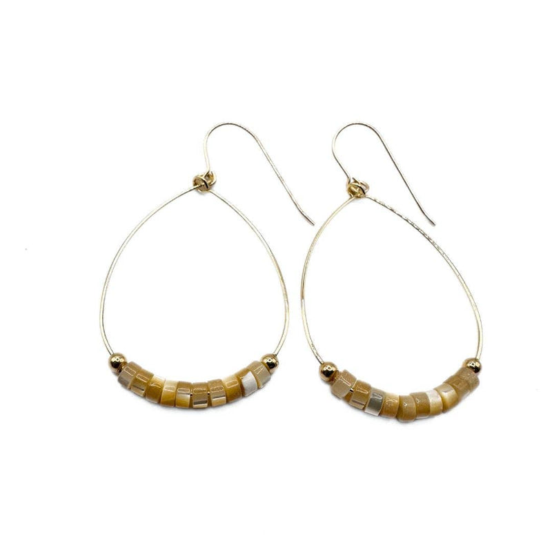 Erin Gray Heishi Aster Earring in NATURAL - Waterproof