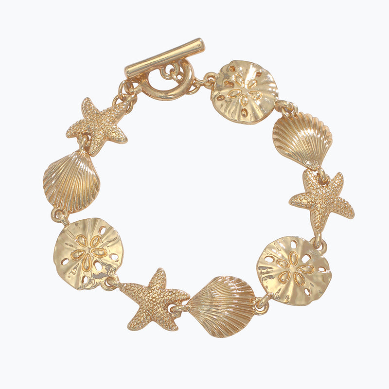 Bracelet-Gold Sea Life Charms