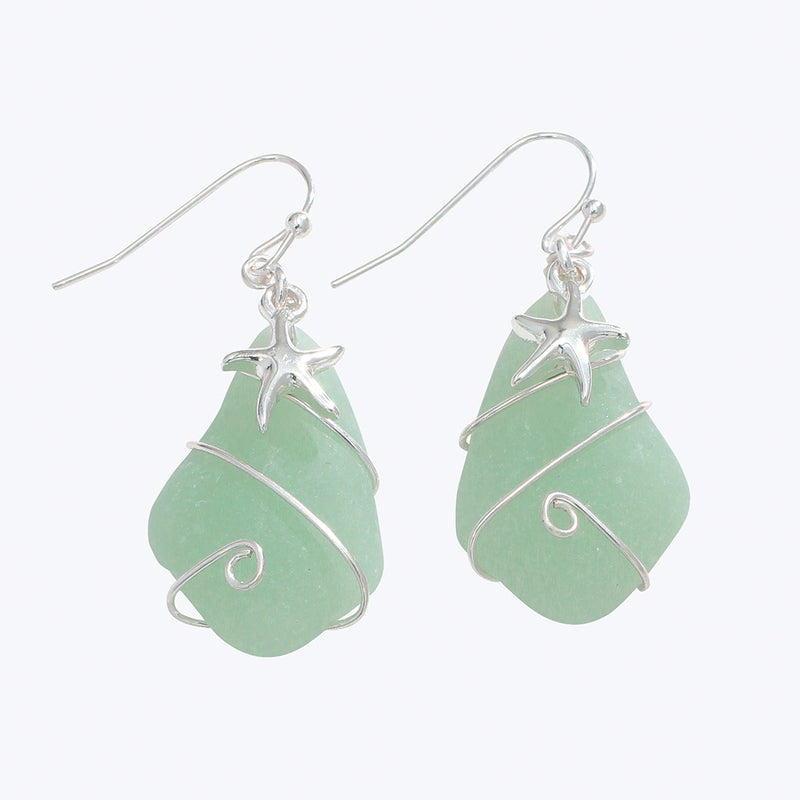 Earrings-Sea glass Starfish