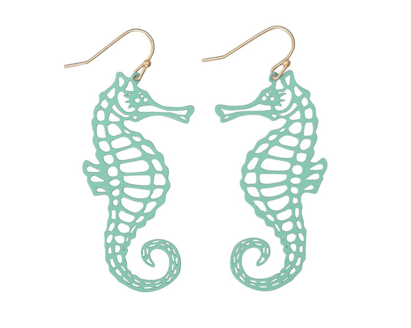 Aqua Seahorses Earrings