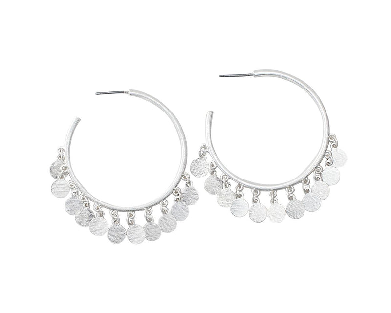 Silver Hoops with Charms 8108902