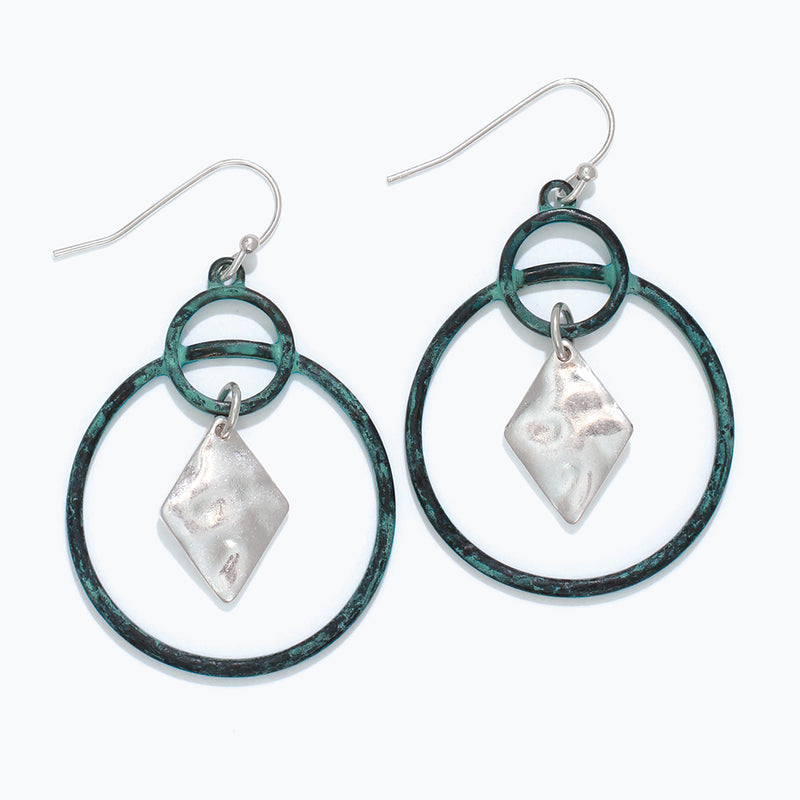 Earrings-Patina+Silver Open Circle