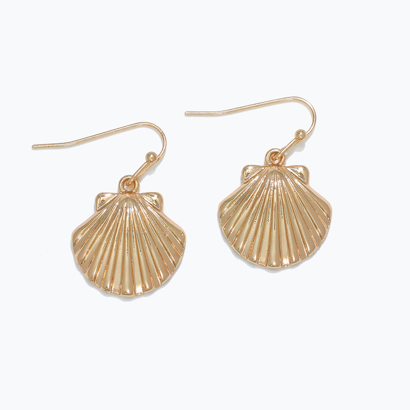 Earrings-Gold Scallop Shells