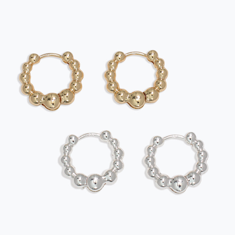 Earrings-Assort of 2 Gold & Silver