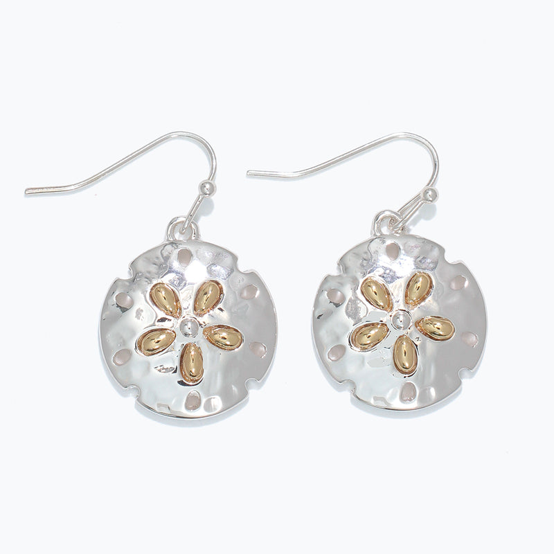 Earrings-TwoTone Sand Dollar