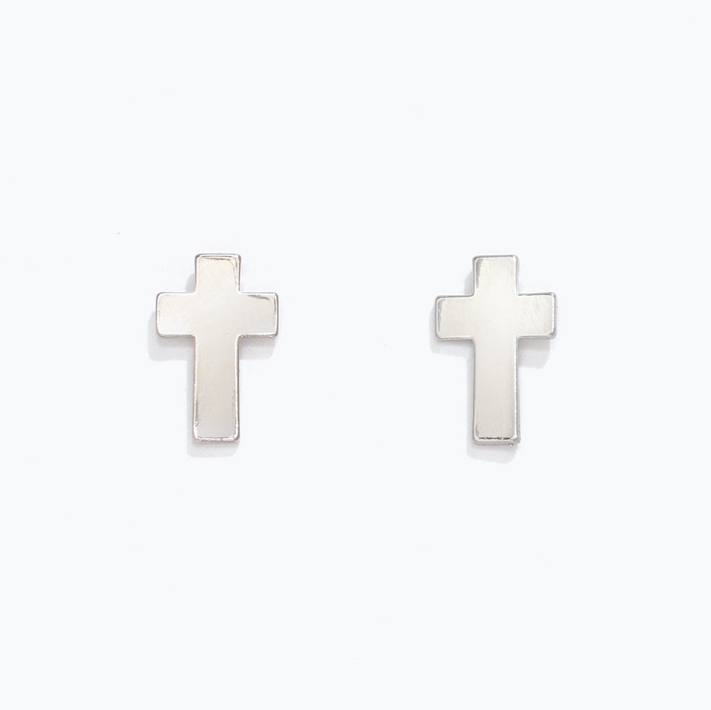 Periwinkle Earrings-Silver Crosses