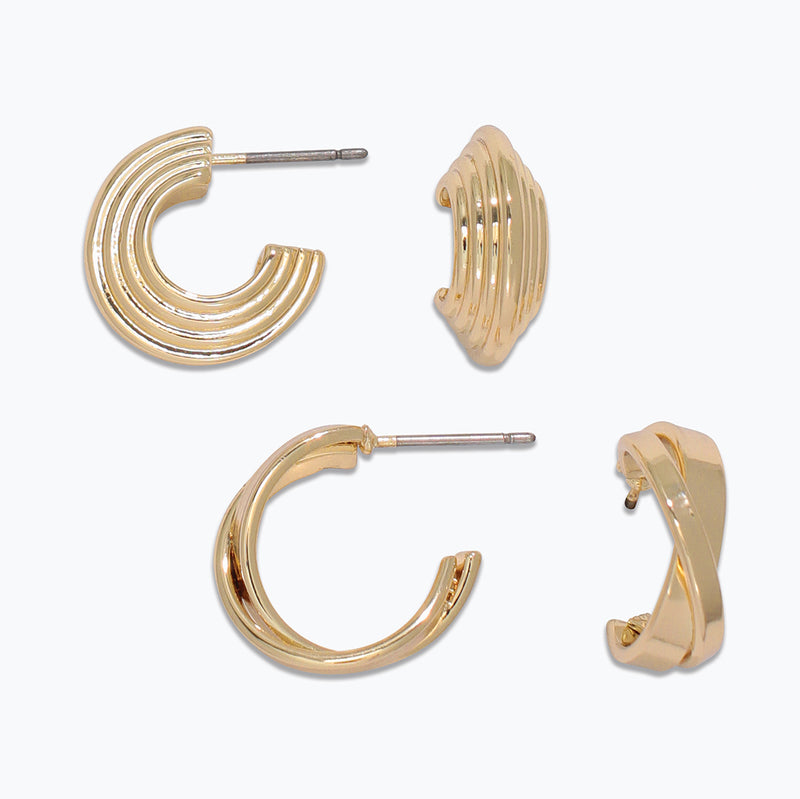 Earrings-DUO Gold Hoops
