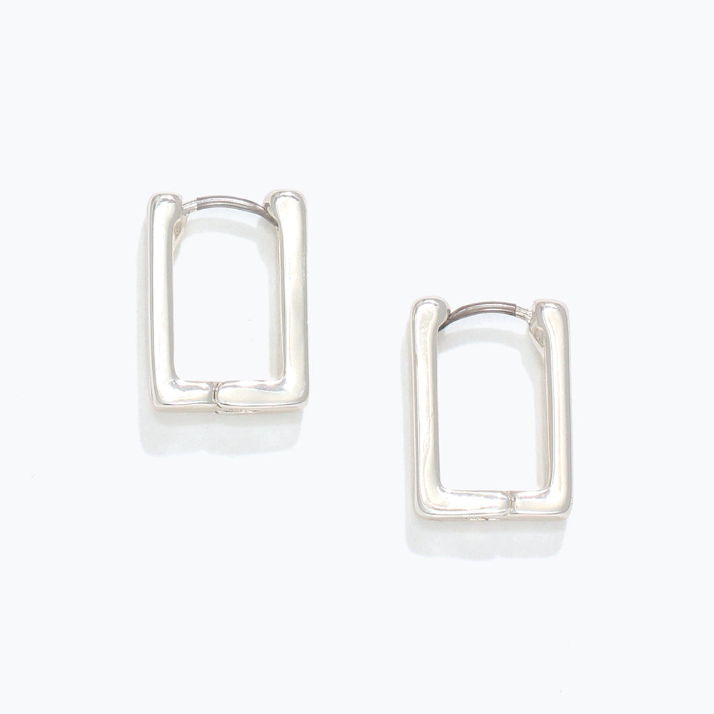 Earrings-Silver hinged Rectangles