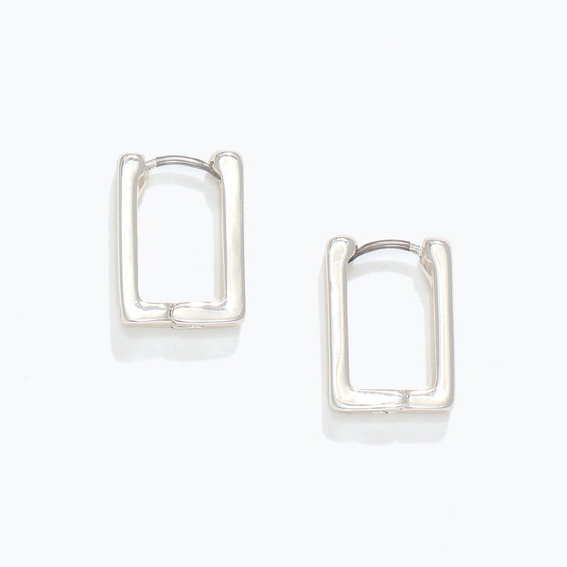 Earrings-Silver hinged Rectangles