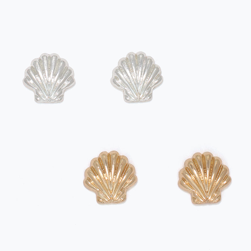 Earrings-DUO Scallop Shells