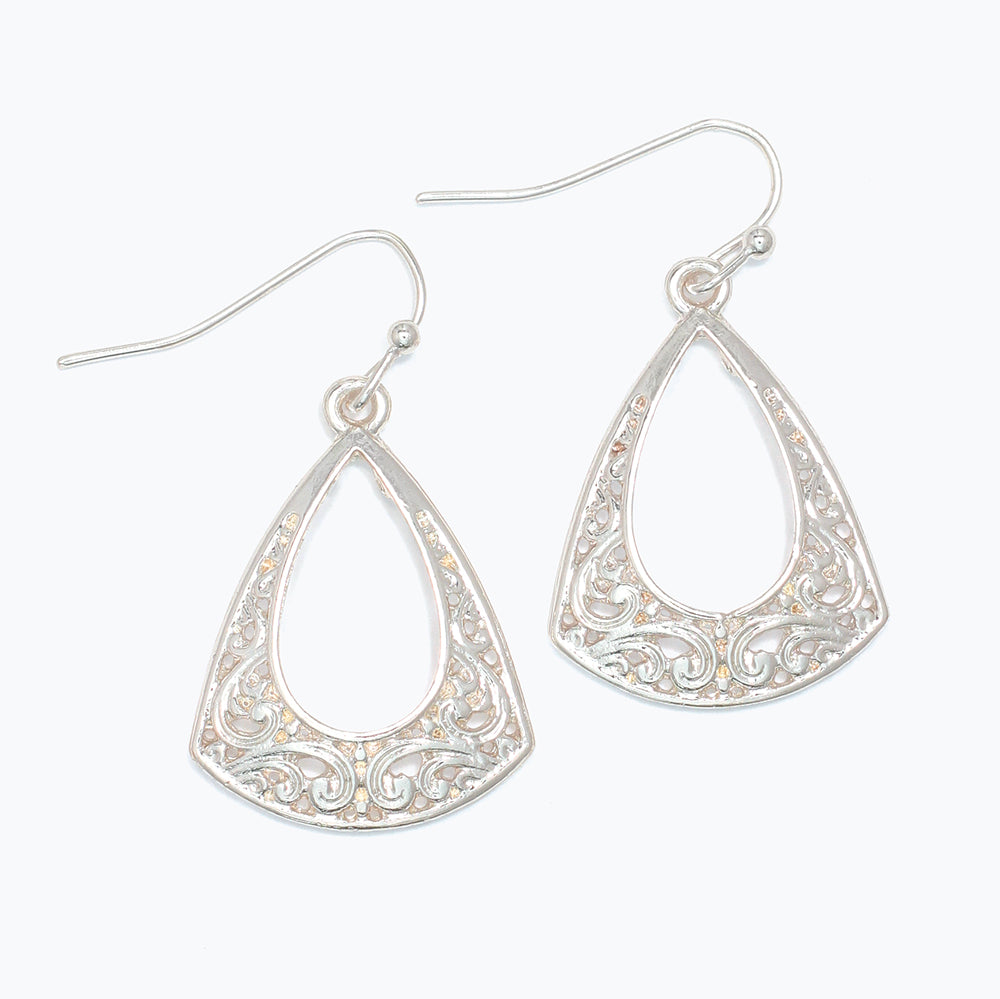 Earrings-Decorative Silver Drop
