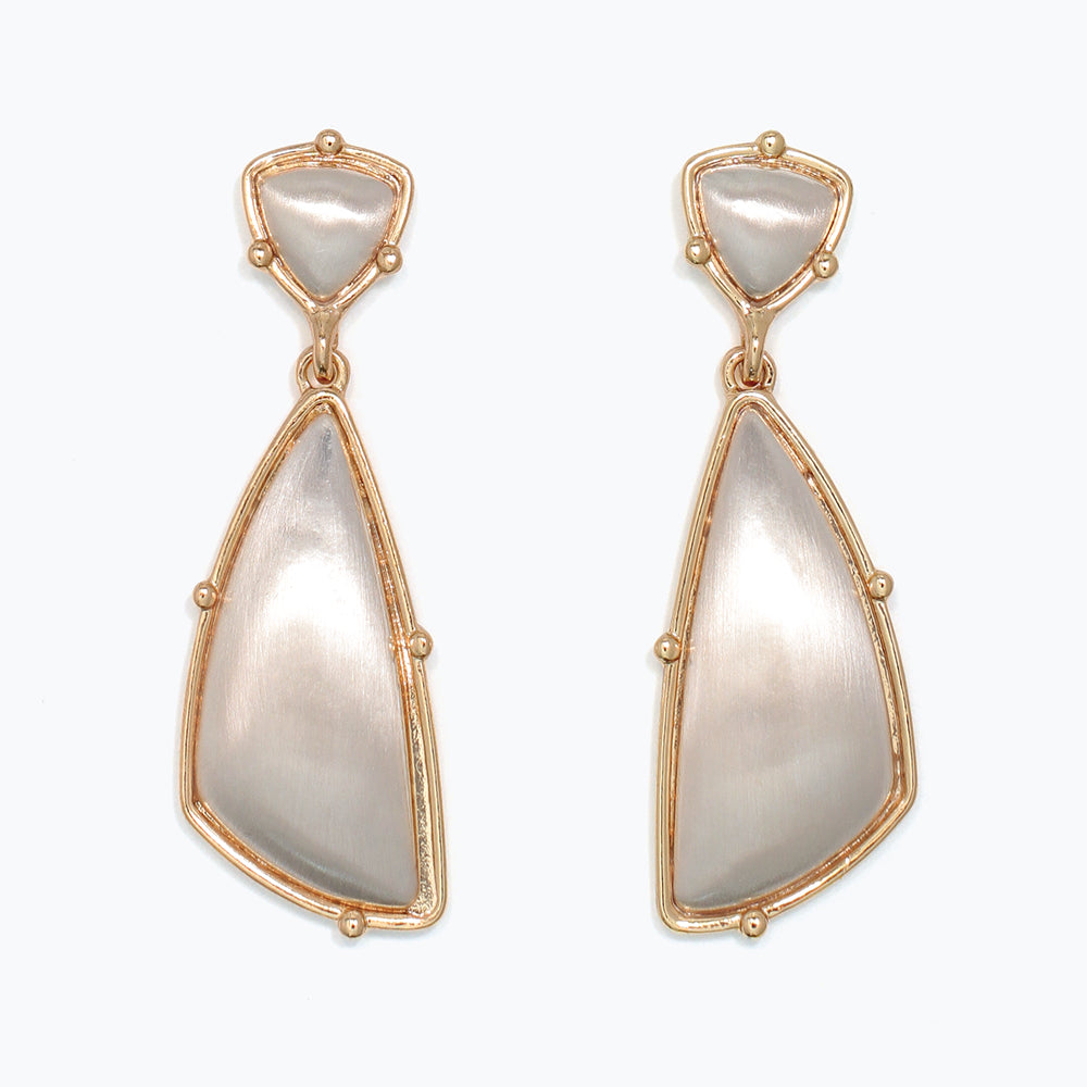 Earrings-Burnished Silver Drops
