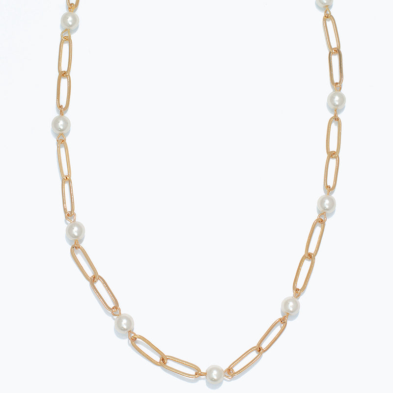 Necklace-Pearl with Gold Links
