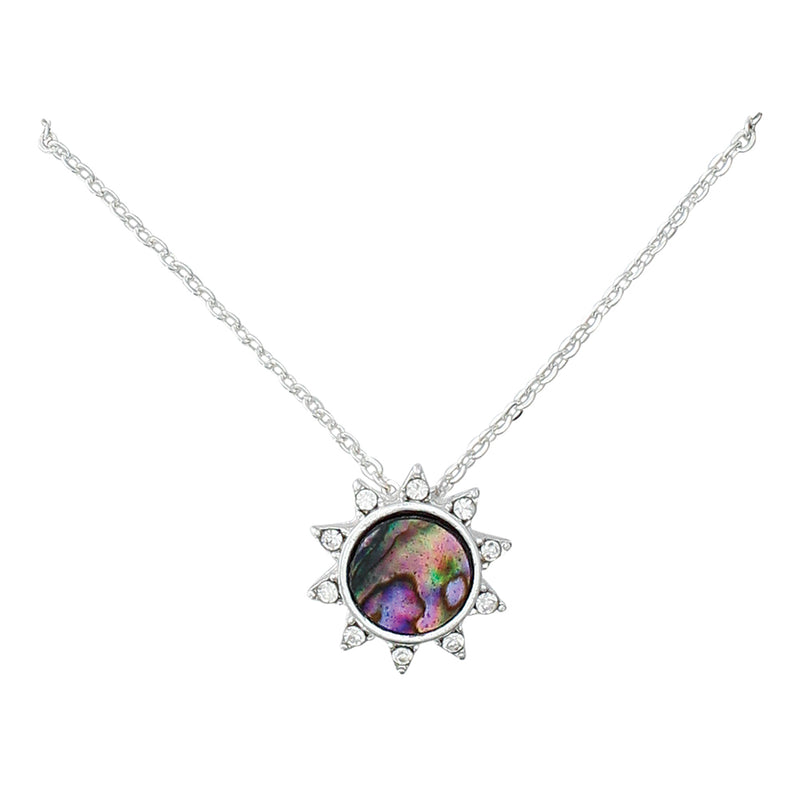 Necklace-Abalone Sun w Crystals