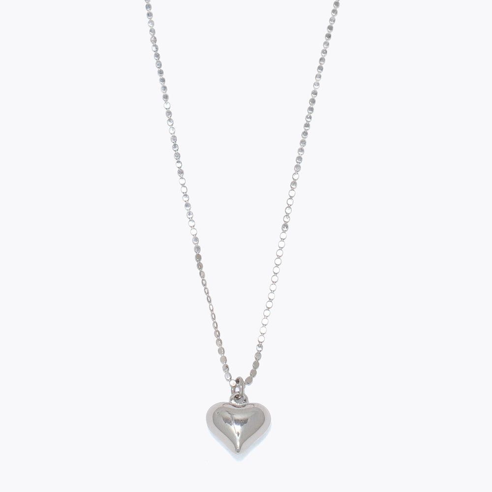 Necklace-Delicate Silver 3D Heart