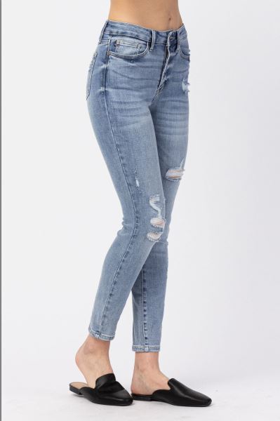 FINAL SALE Judy Blue Hi-Waist Destroy Skinny Jeans - Sizes 5-20W