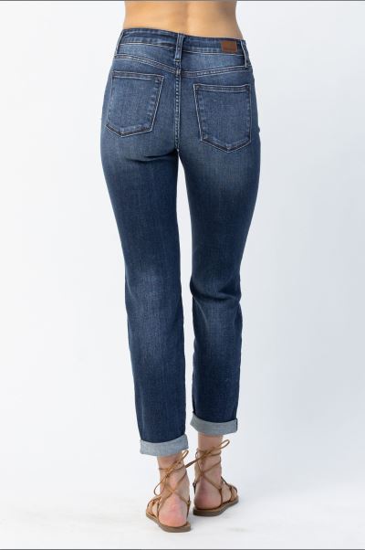 Judy Blue Mid-Rise Cuffed Slim Denim - Sizes 0-22W