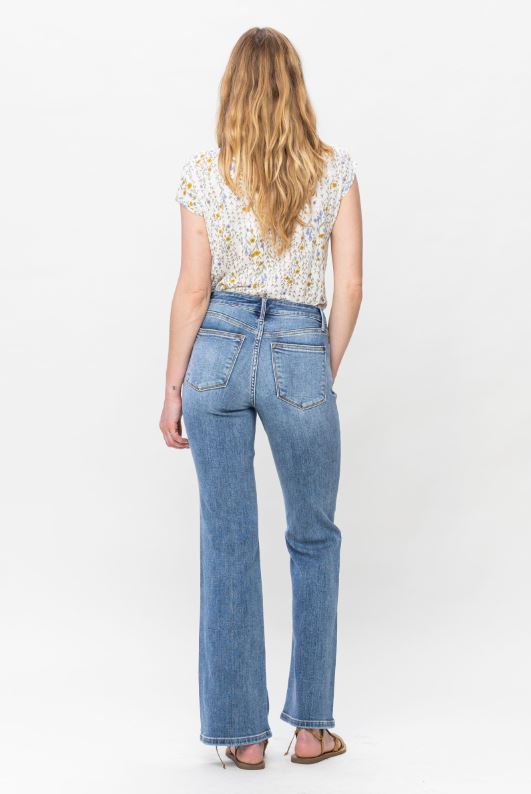 Judy Blue Mid-Rise Vintage Wash Button Fly Bootcut Jeans - Sizes 0-22W