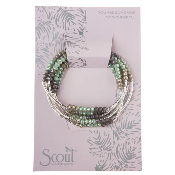 Stone Scout Wrap Necklace/Bracelet : Iced Mint Combo/Silver