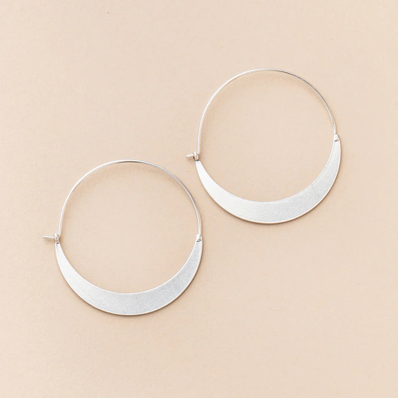 Scout - Refined Earring Collection - Crescent Hoop/Sterling Silver