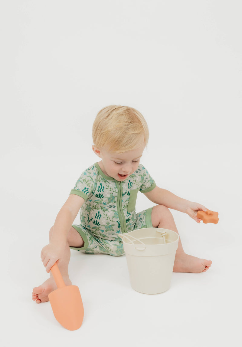 Save the Sea Turtles Bamboo Baby Shortie Romper