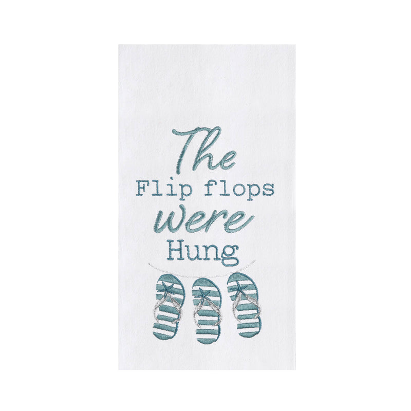 Christmas Flip Flops Were Hung Coastal Kitchen Towel