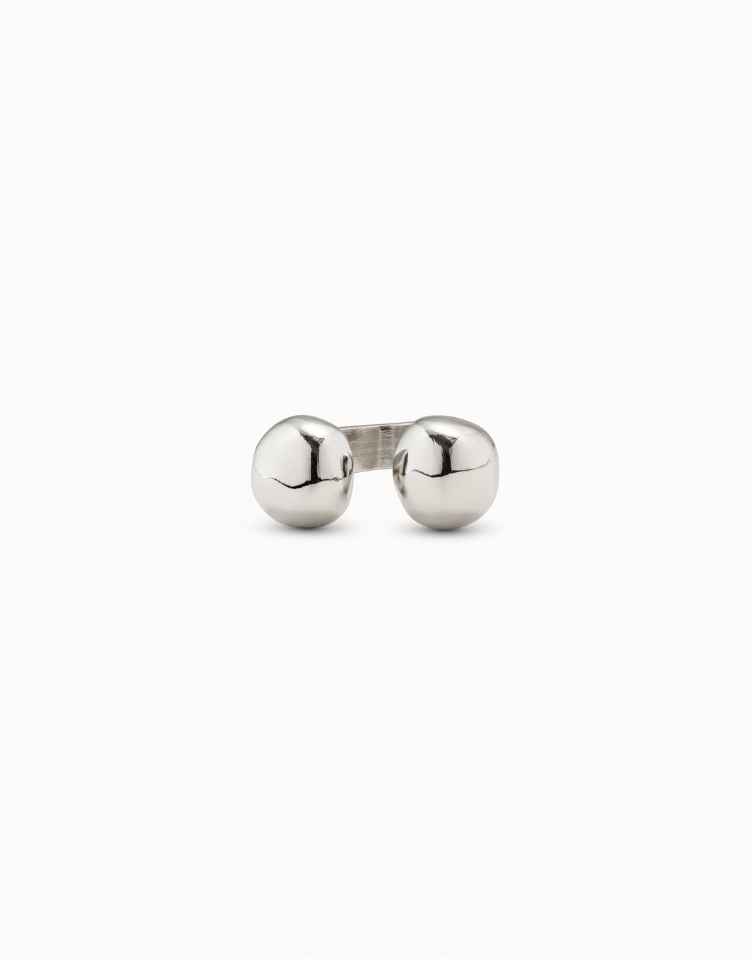UNOde50 Open ring with two beads - Sterling Silver